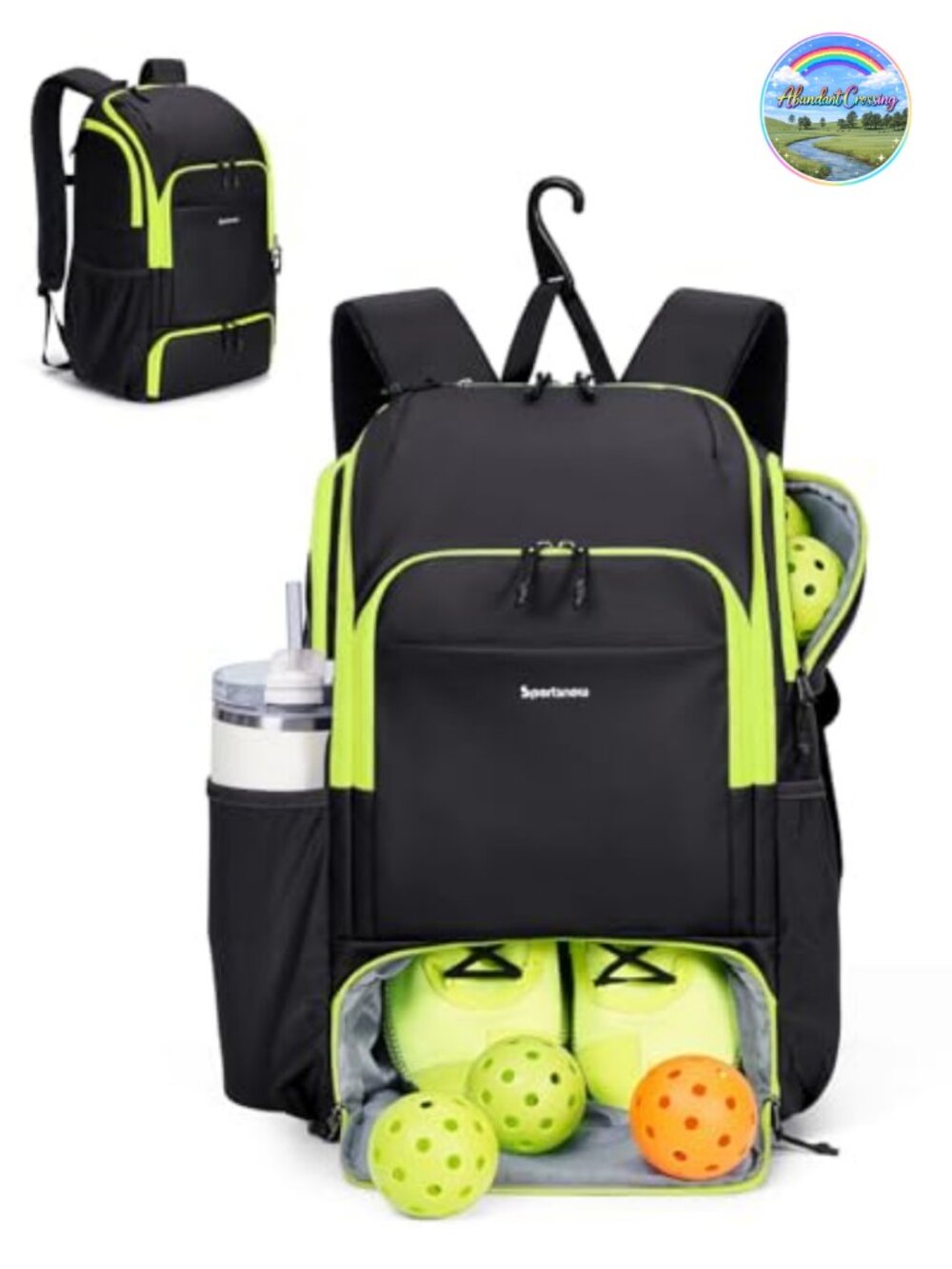 Waterproof Pickleball Bag with Shoe Compartment, Padded Backpack, 30L